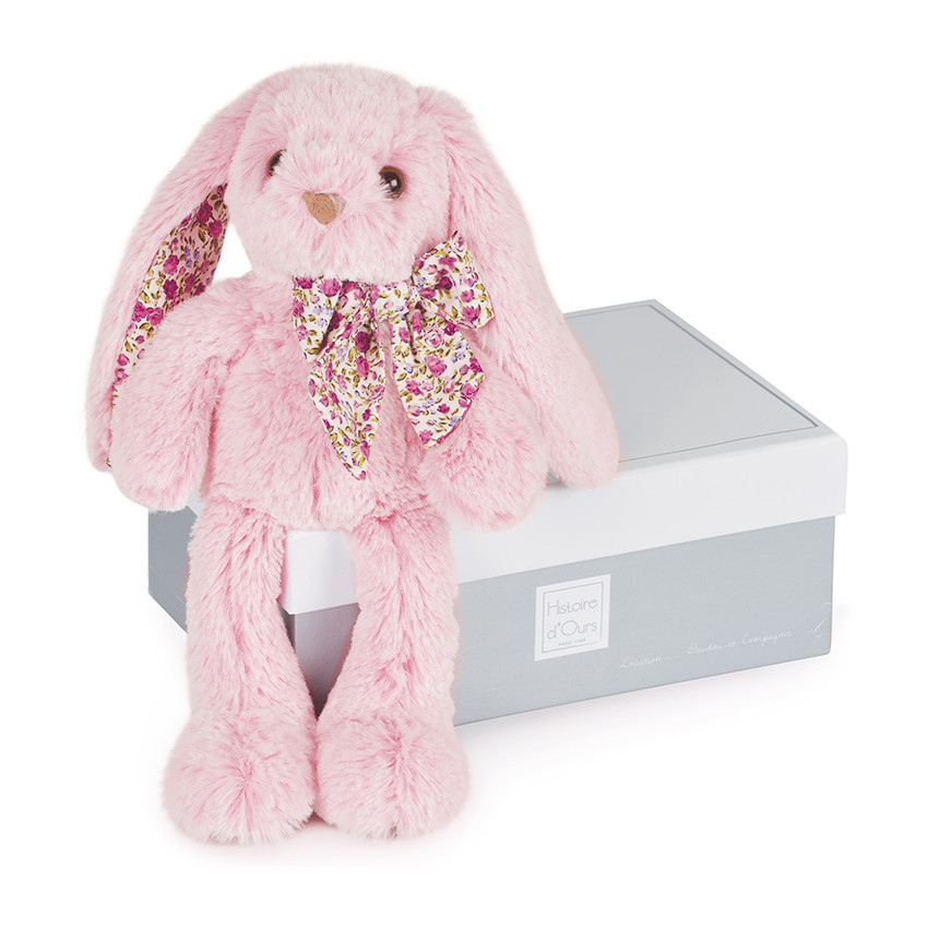 Peluche Lapin rose 25cm - Rose