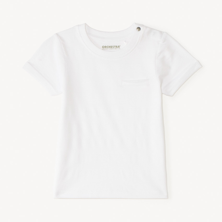 T-shirt manches courtes uni effet texturé pour bébé garçon 