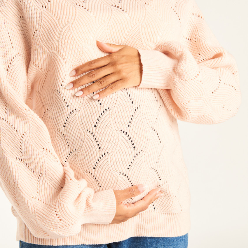 Pull manches longues en tricot torsadé pour femme 