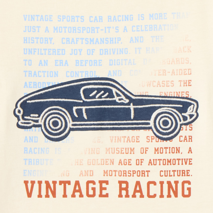 T-shirt manches longues garçon voiture vintage brodée 