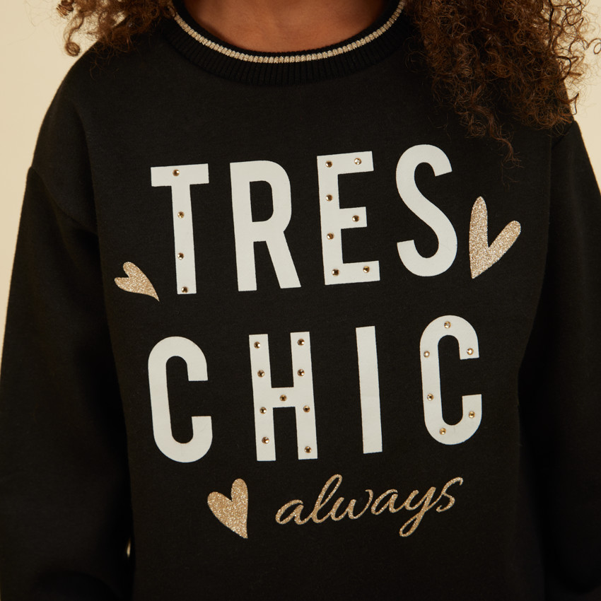 Robe en molleton à strass et paillettes pour fille 