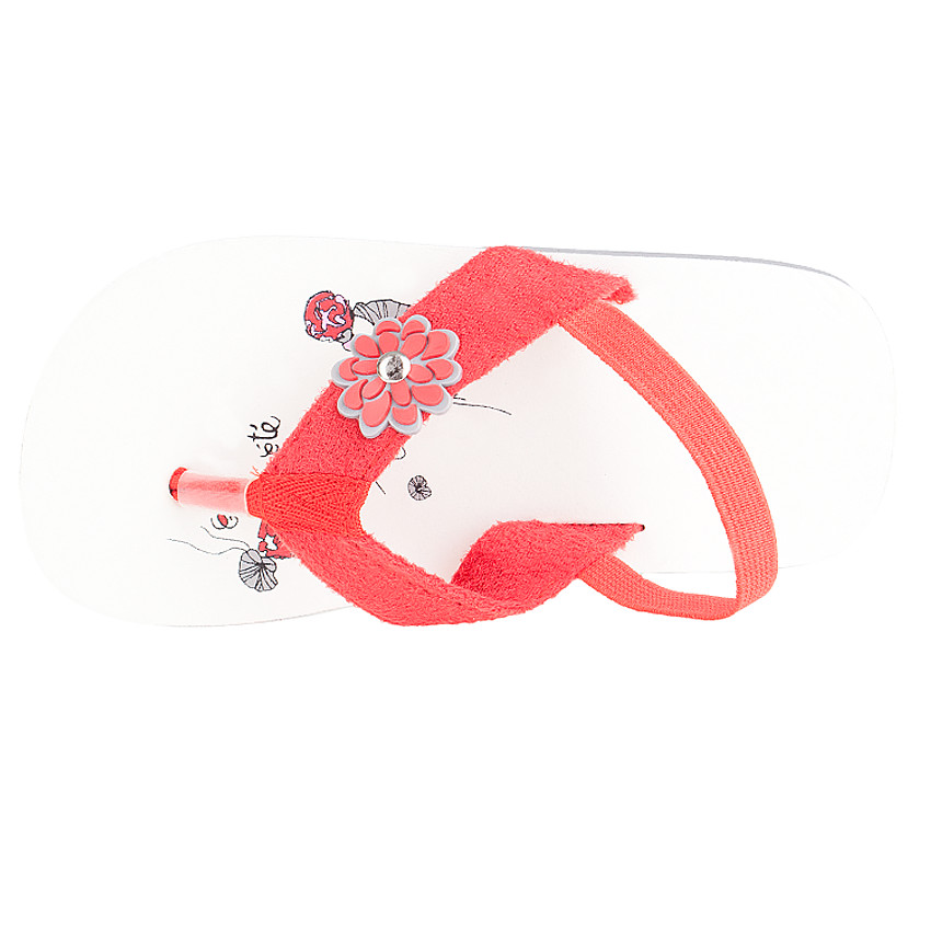 Tongs fantaisie avec bride élastiquée et patch fleur 