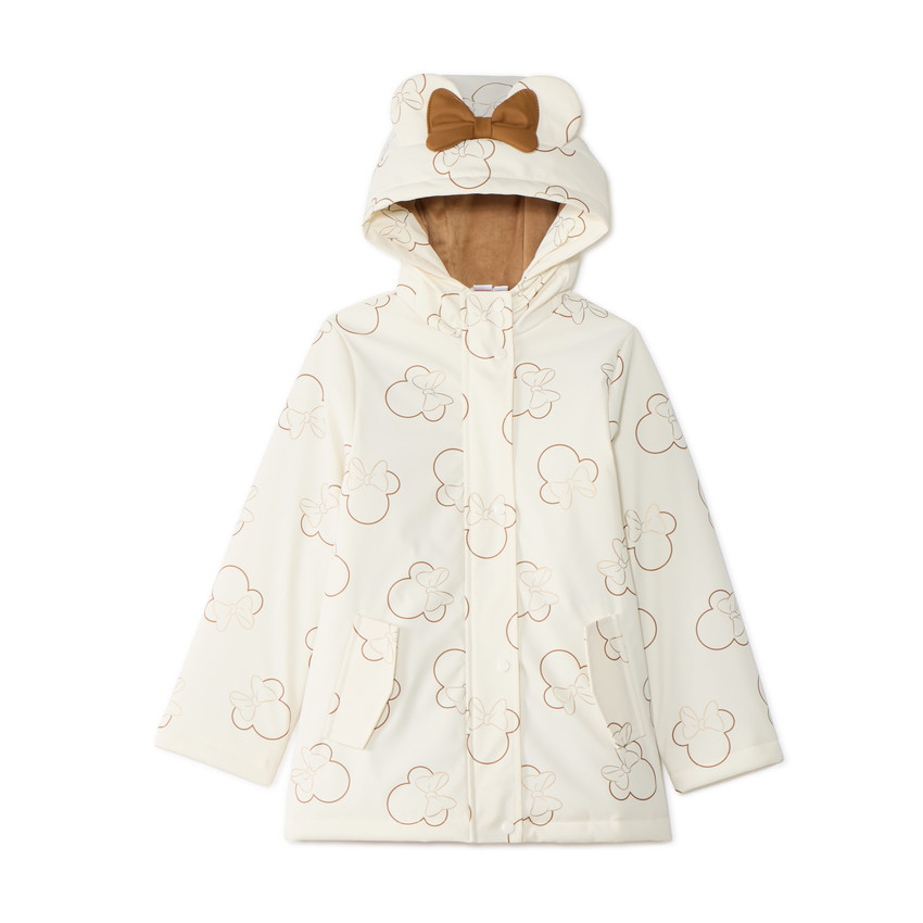 Parka fille imprimée Minnie Disney à capuche ludique 