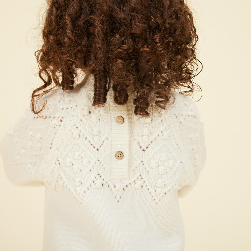Robe manches longues en tricot fantaisie pour bébé fille 