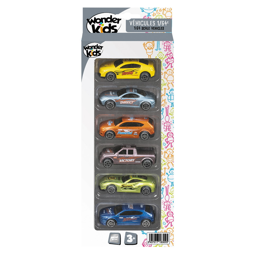 Lot de 6 voitures en métal 1/64e 