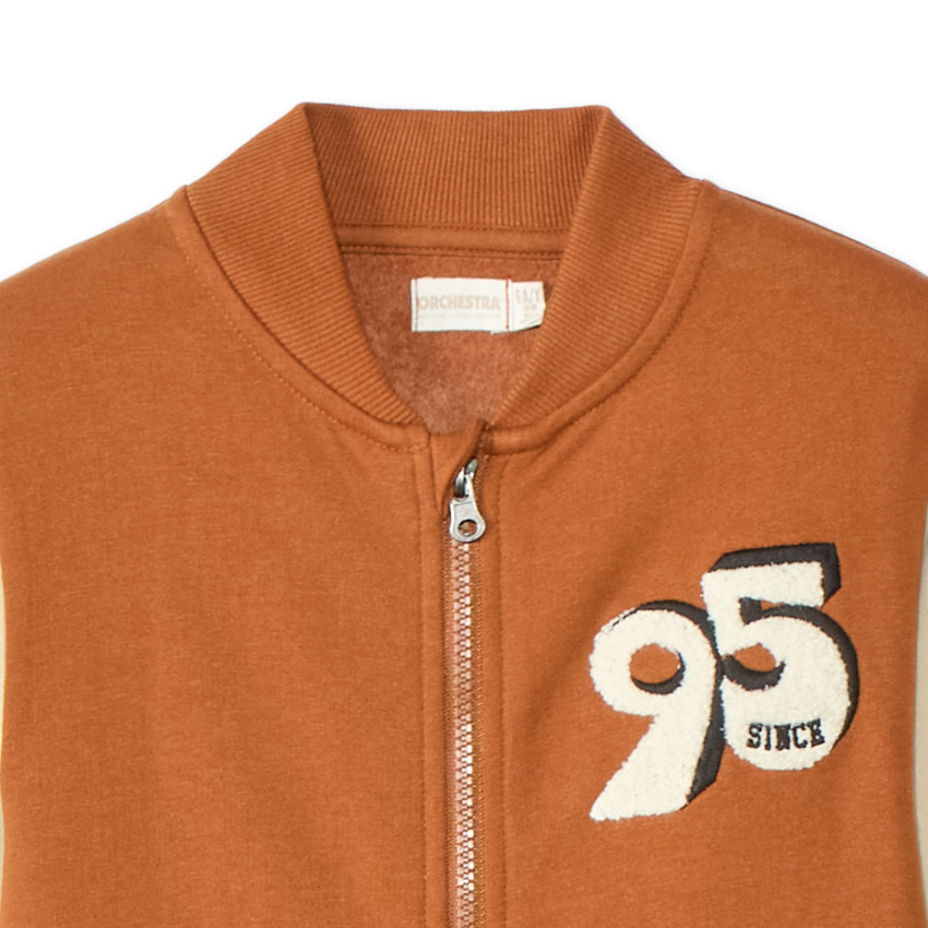 Ensemble gilet brodé fantaisie à col teddy + jogging pour garçon  