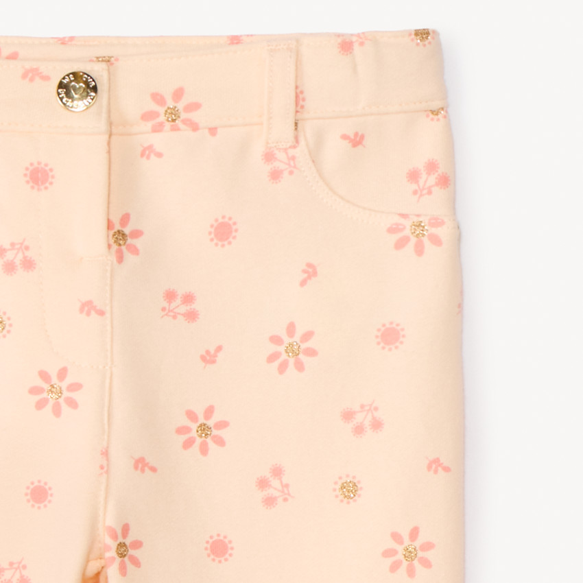 Pantalon imprimé fleurs pailletées pour bébé fille 