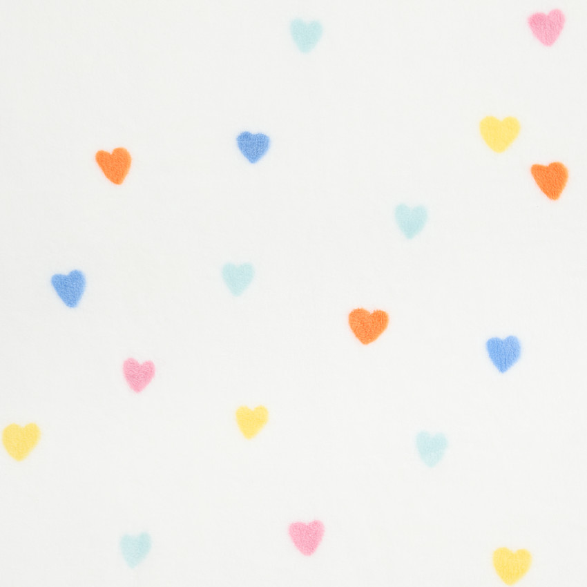 Couverture en sherpa Coeurs Multico  - 80x110 cm 