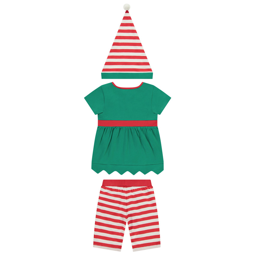 Set pyjama ludique lutin de Noël pour fille 