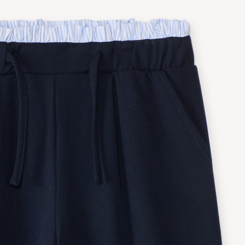 Pantalon fille large en flanelle avec empiècement à la taille 