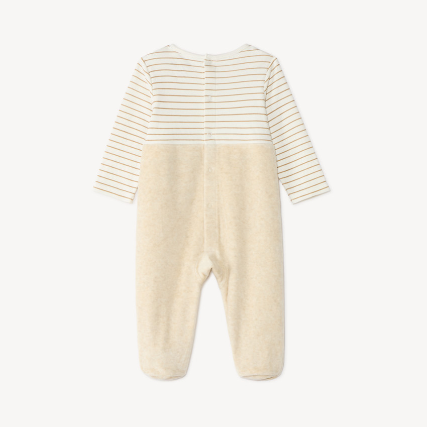 Dors-bien bébé garçon en velours style salopette 