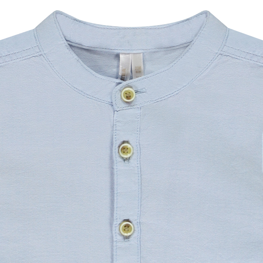 Chemise manches longues uni à col mao pour bébé garçon  