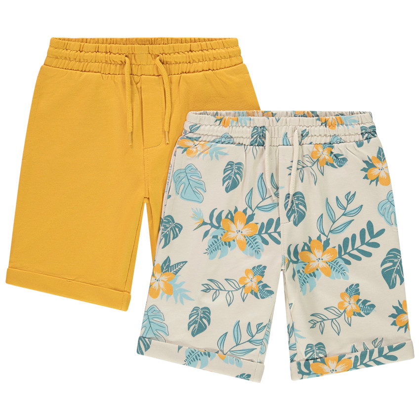 Lot de 2 bermudas fantaisie en molleton pour garçon