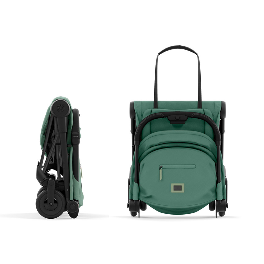 Poussette ultra-compacte Coya matt black/leaf green 