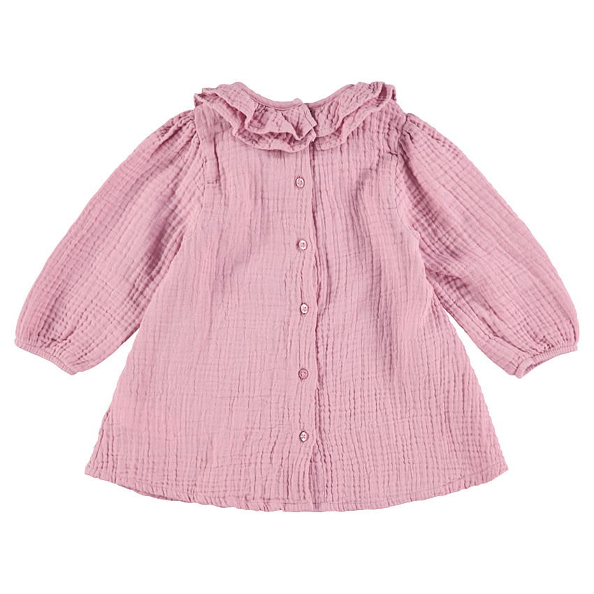 Tunique en coton tubique avec double collerette et print lune 