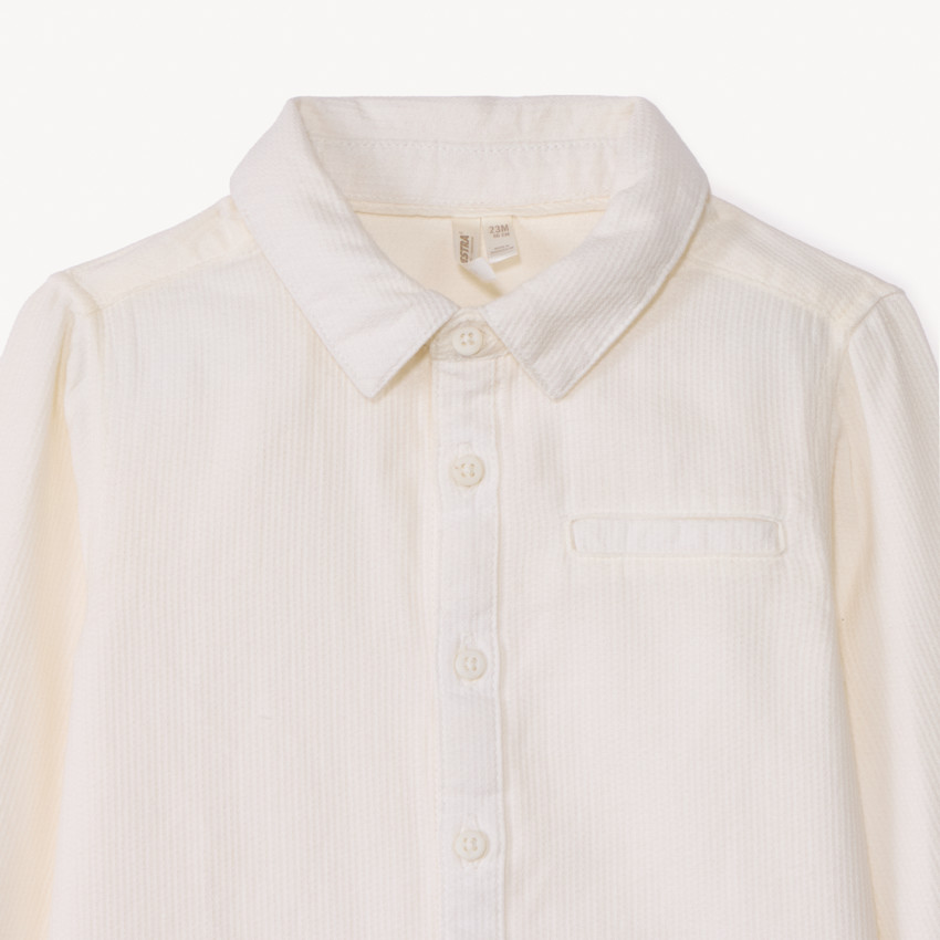 Chemise manches longues avec noeud papillon amovible pour bébé garçon 