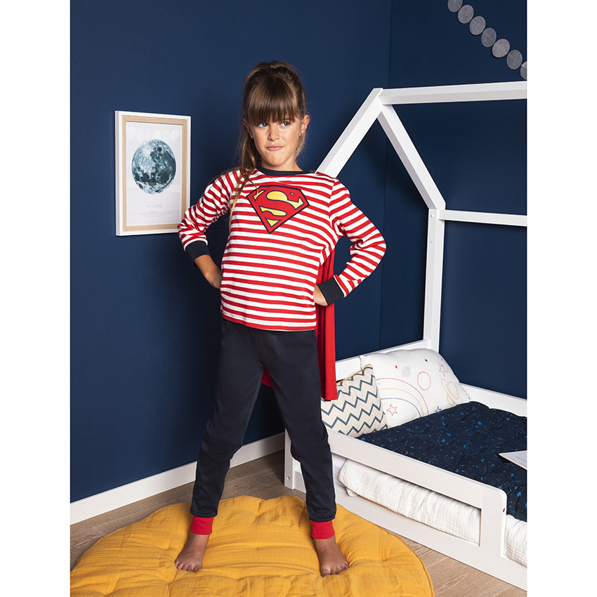 Pyjama Superman DC Comics Pour Garçons 3-10 Ans - 100% Coton, Manches Longues - Marchandise Officielle, Cadeau Idéal