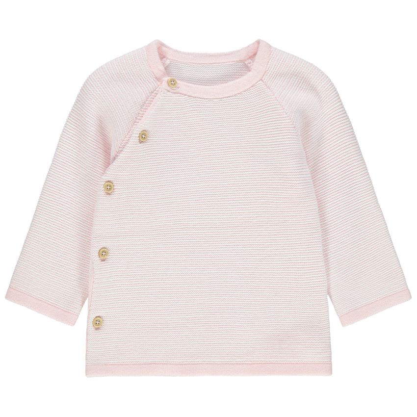 Gilet en coton bio maille épaisse boutonné