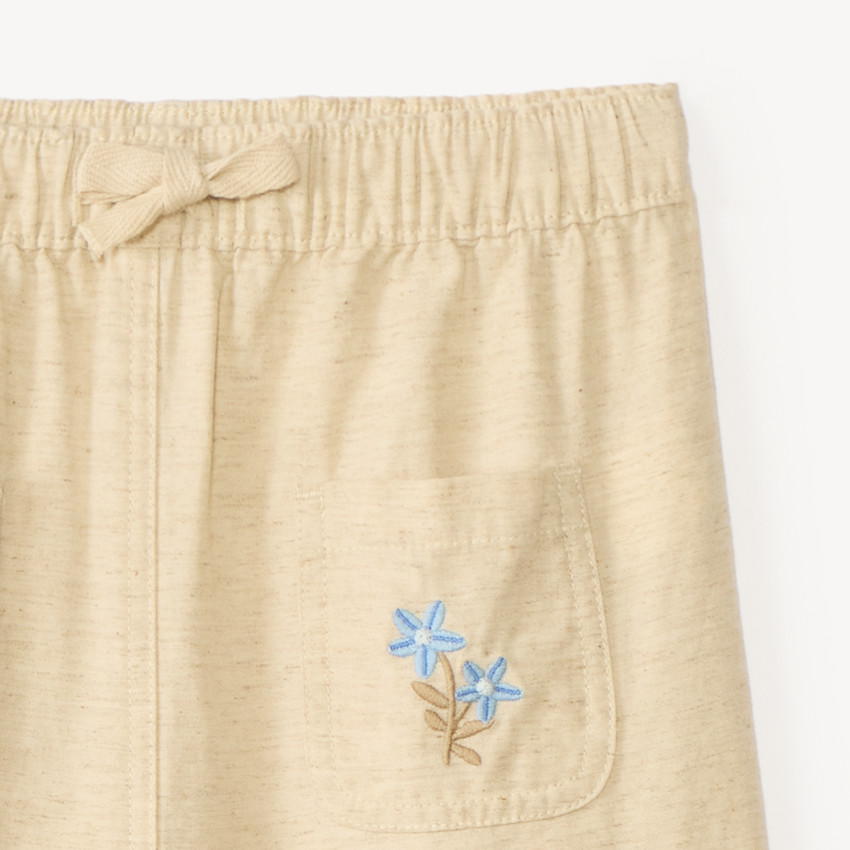 Pantalon large avec broderie fleurs pour bébé fille 