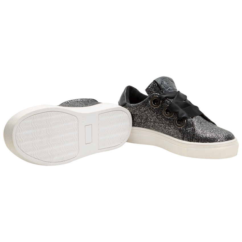 Baskets pailletées avec lacets en satin du 28 au 38 