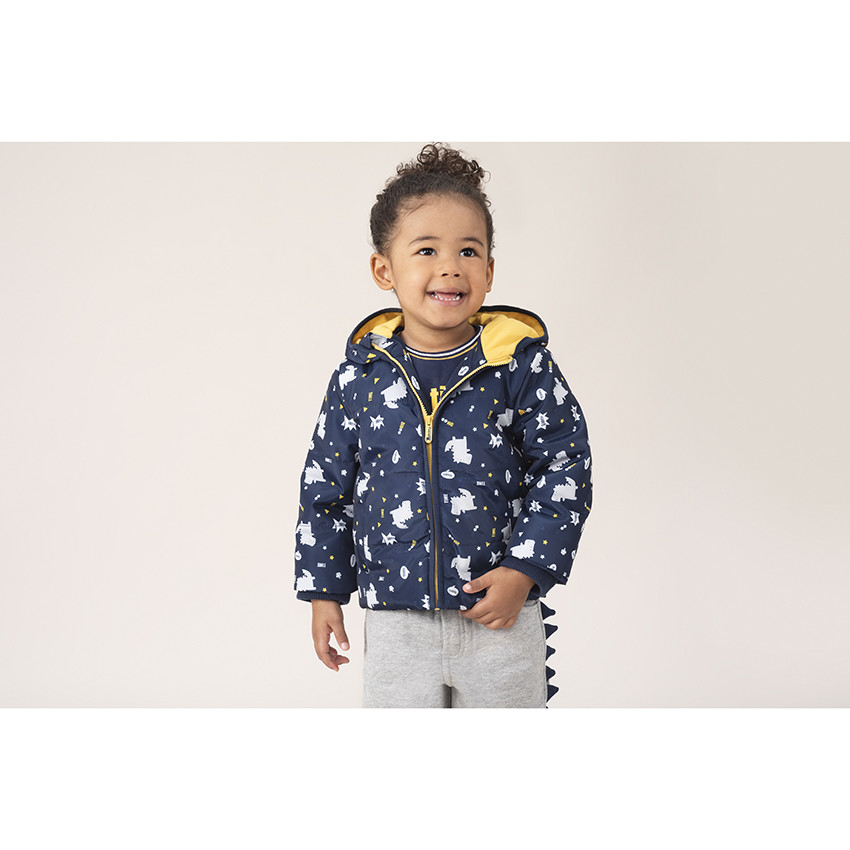 Parka à capuche imprimée dinosaures all-over 