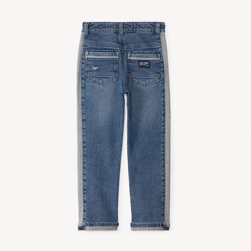 Jean droit à motif en relief pour garçon 