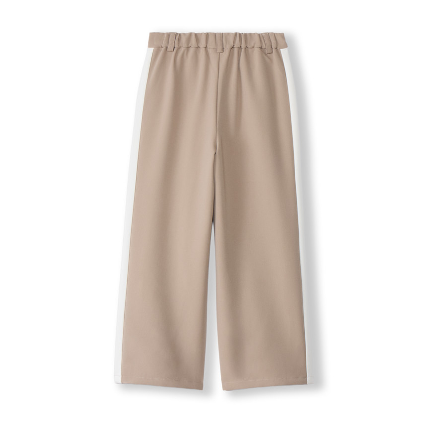 Pantalon droit uni à bandes latérales pour fille 