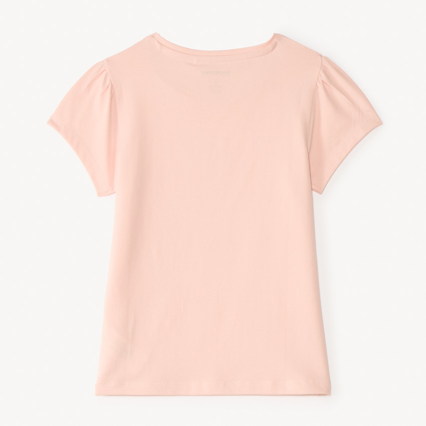 T-shirt manches courtes design fantaisie en perles pour fille 