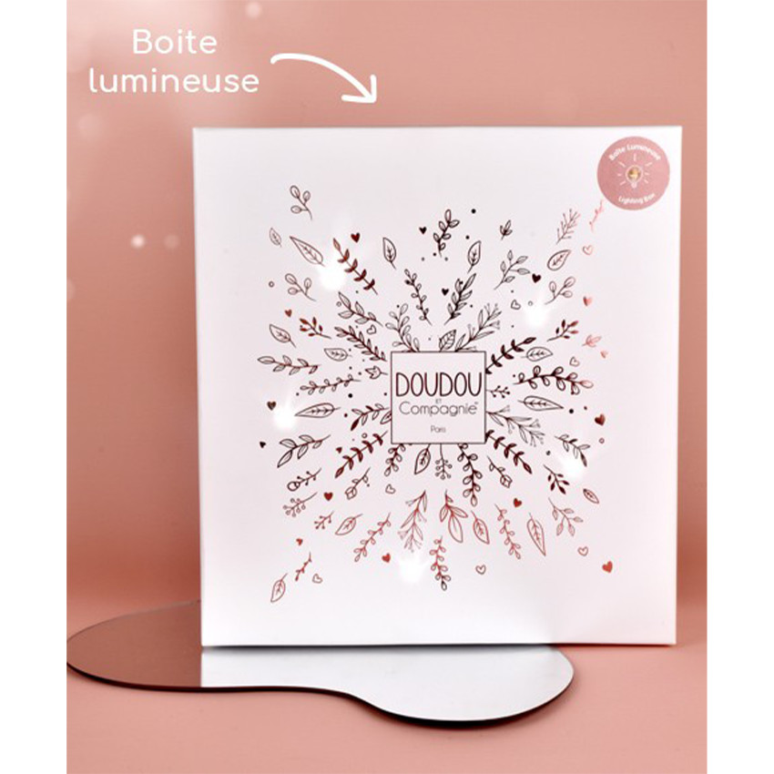 Doudou plat pétales ours 25cm collector 25 ans Rose 