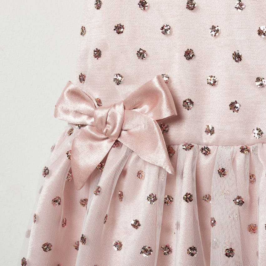 Robe de fêtes sans manches en tulle à paillettes pour enfant fille 