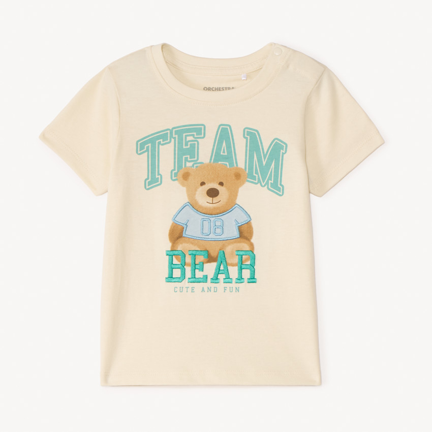 T-shirt manches courtes motif ourson pour bébé garçon