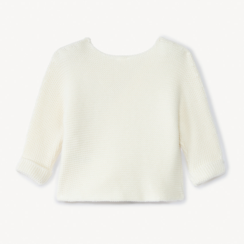 Brassière en tricot point mousse uni pour bébé fille 