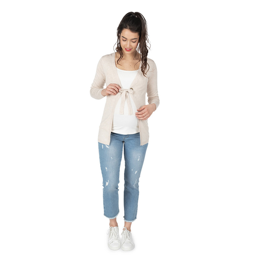 Jeans de grossesse 7/8ème avec bandeau haut en jersey 