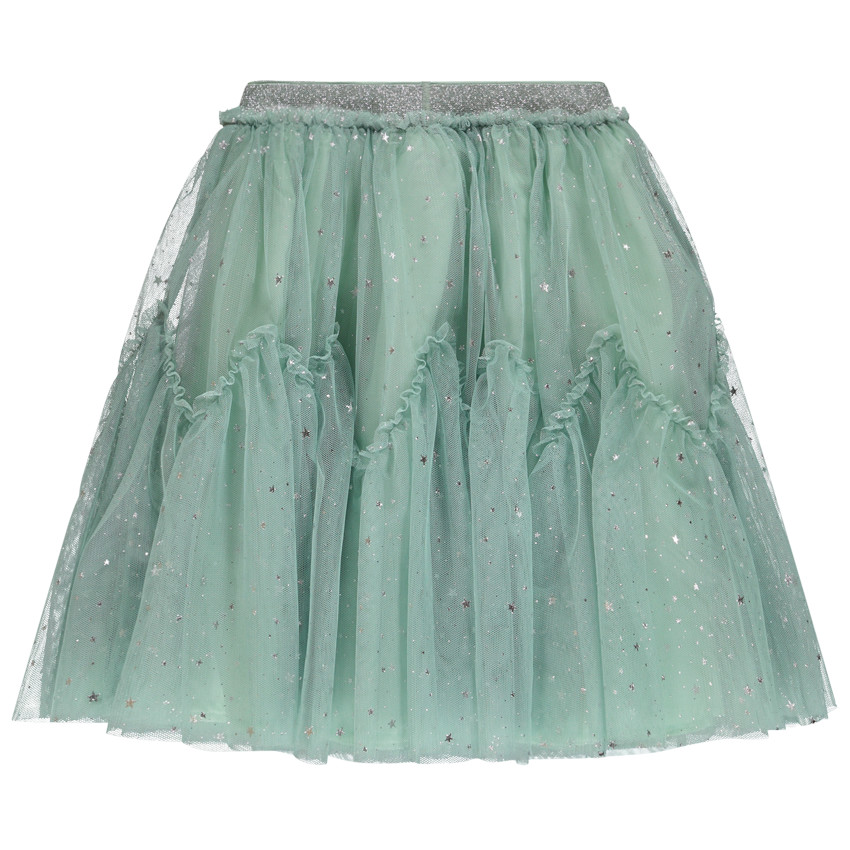 Jupe de fête imprimé étoiles argentées pour fille 