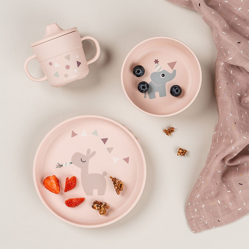 Coffret Repas Foodie avec ventouse Celebration Rose 
