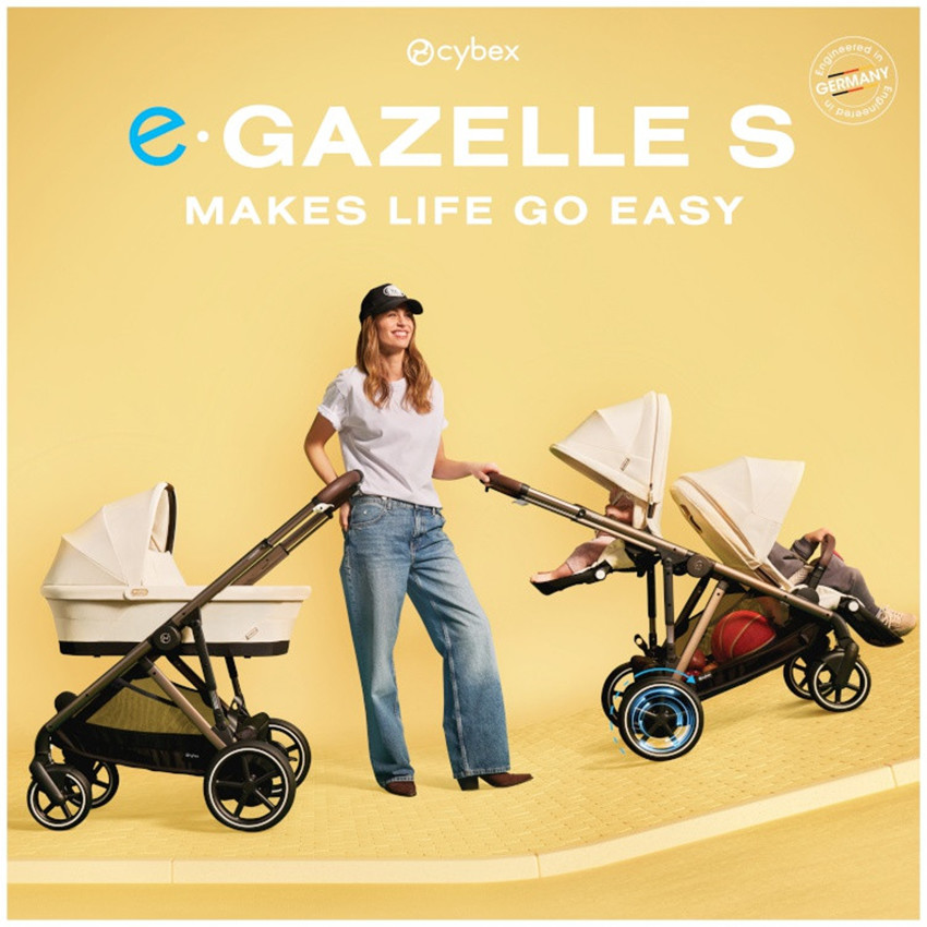 Poussette Gazelle S single/double - Châssis silver / Siège Stone Grey 