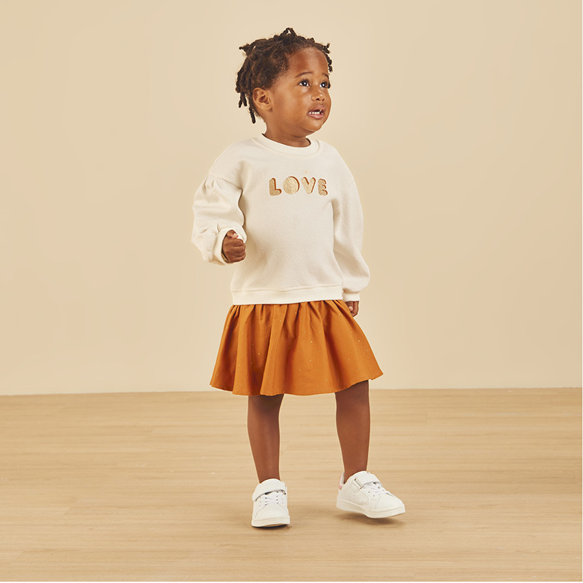 Robe en maille 2 en 1 print fantaisie pour bébé fille 