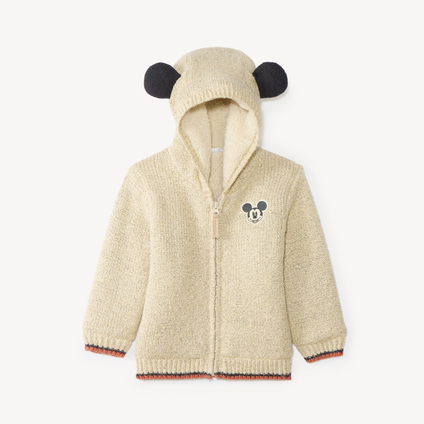 Gilet tricot zippé bébé garçon capuche ludique Mickey Disney