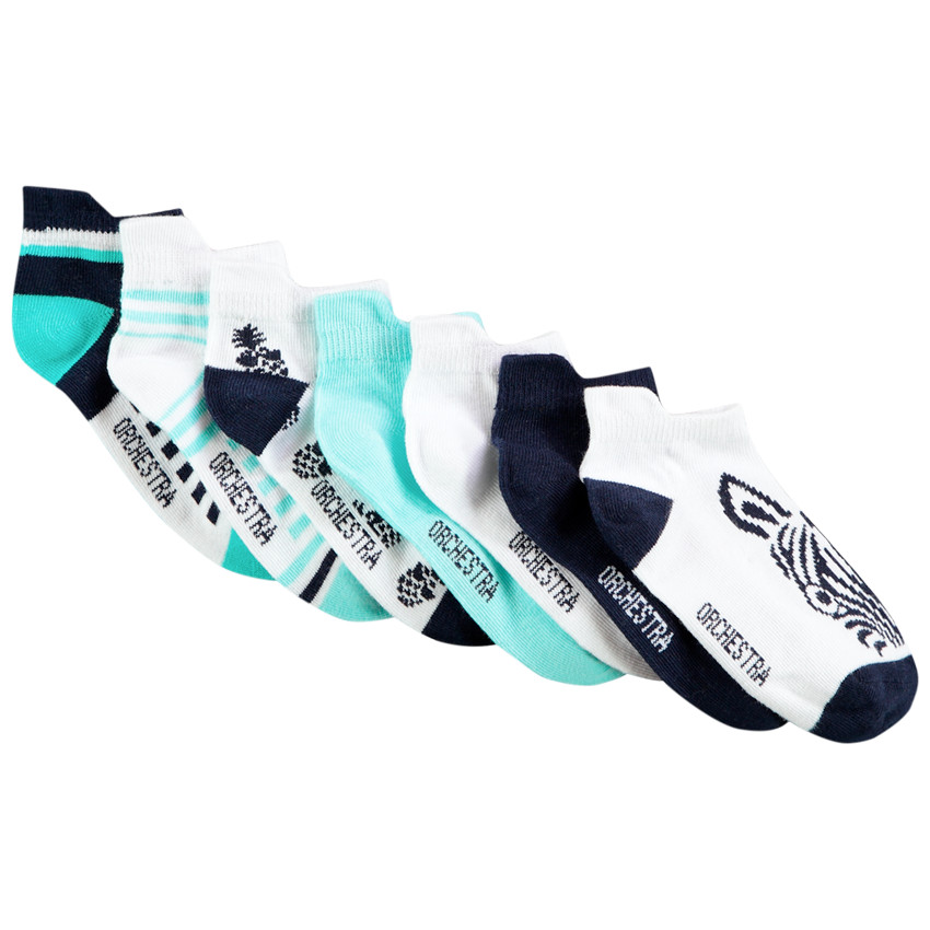 Lot de 7 paires de chaussettes courtes fantaisie pour garçon 