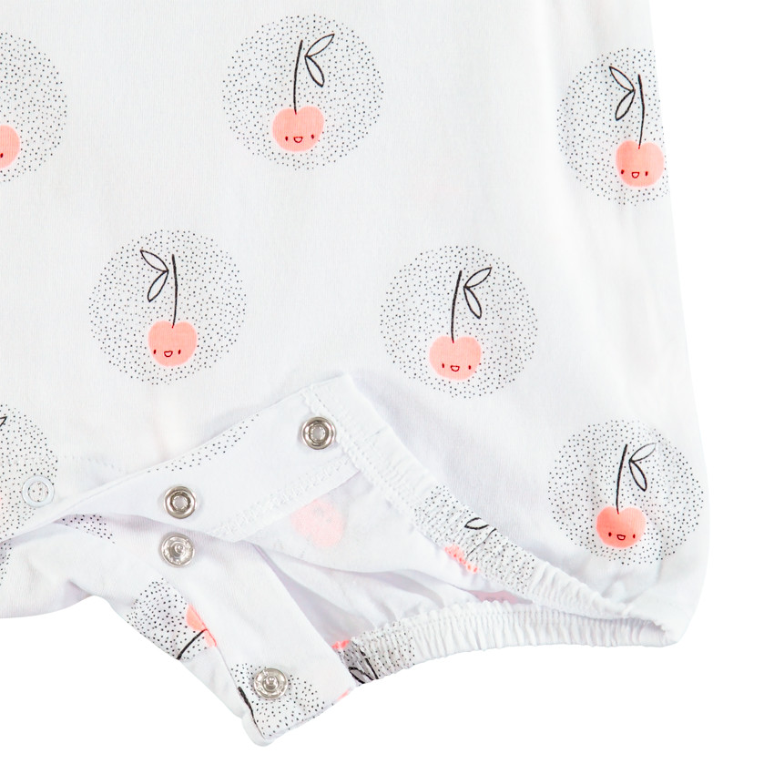 Combinaison courte à cerises all-over pour bébé fille 