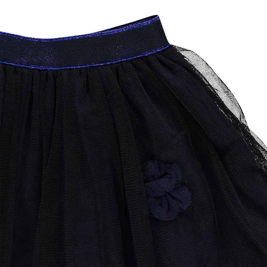 Jupe en tulle avec fleurs et ceinture élastiquée 