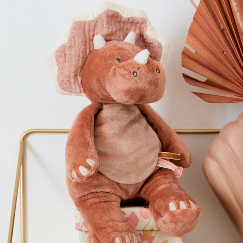 Petite peluche en veloudoux Popsie 25 cm - Rose poudré (Noukie's) - Image 1