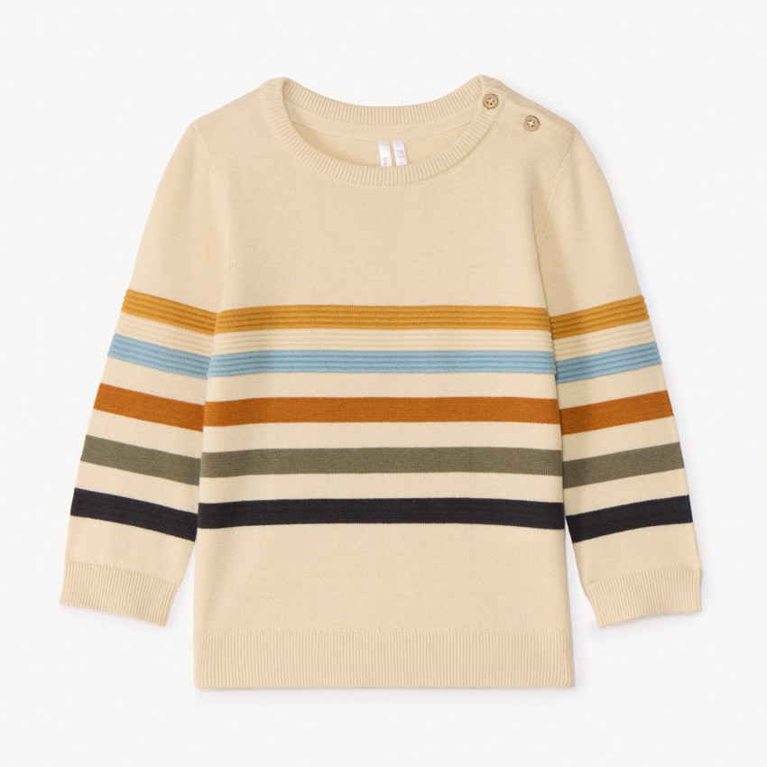 Pull en tricot fantaisie rayé pour bébé garçon