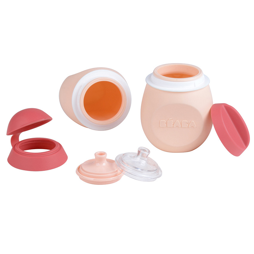 Set BabySqueez' 2 en 1 & Squeez'Portion 180 ml - Rose 