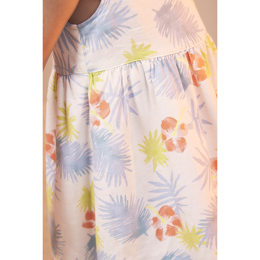 Robe à manches courtes imprimé fantaisie pour bébé fille 