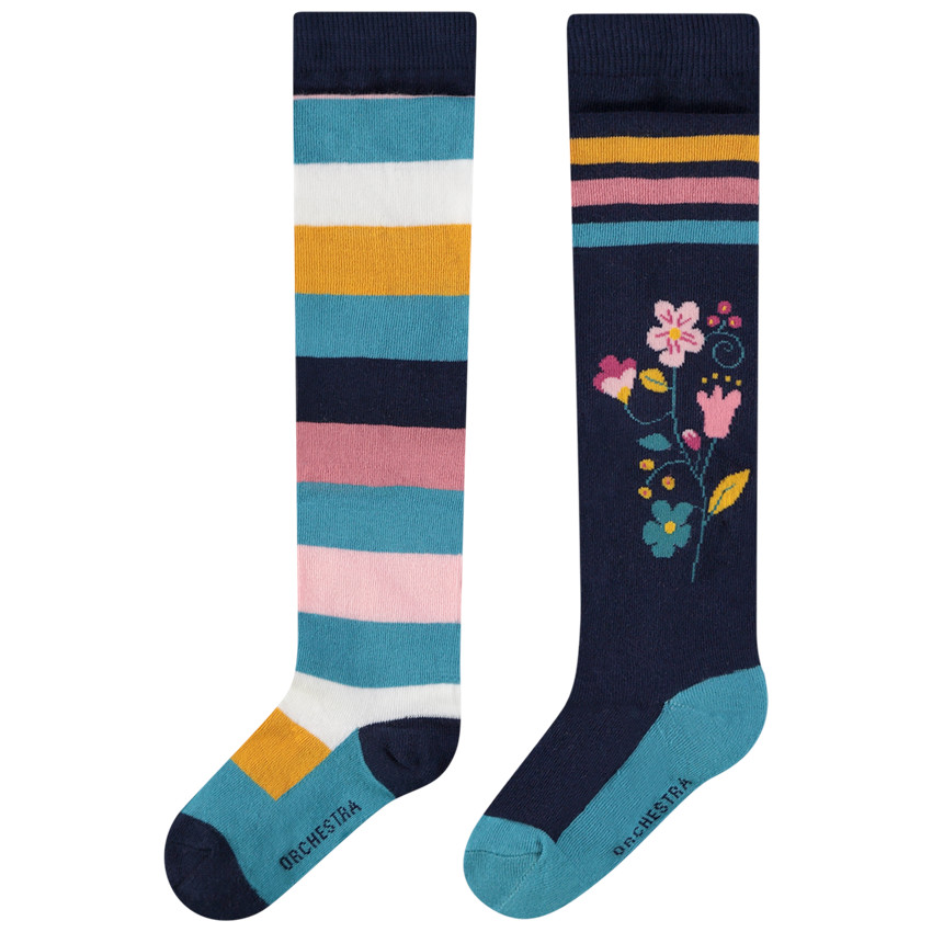 Lot de 2 paires de collants épais fantaisie pour fille