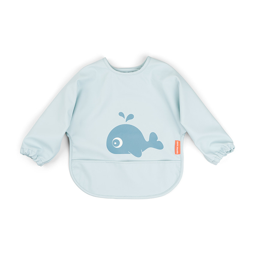 Bavoir tablier imperméable à poche Wally bleu 