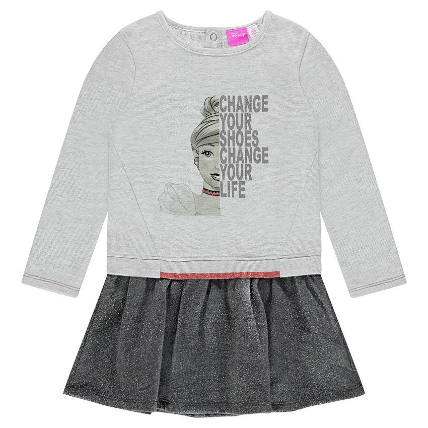 Robe effet 2 en 1 bi-matière Disney print Cendrillon 
