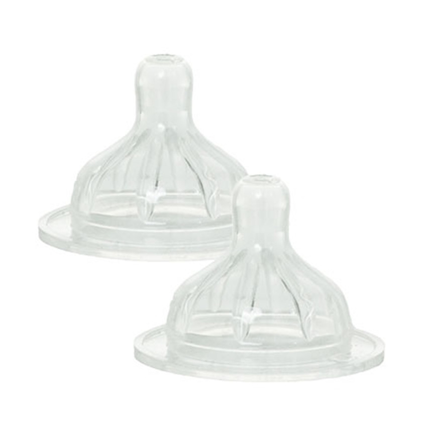 Set de 2 tétines taille S 100% silicone - 0/6 mois 