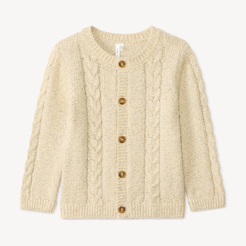 Gilet boutonné en tricot torsadé uni pour bébé